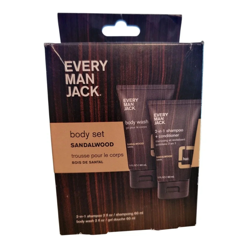Every Man Jack Sandalwood‎ Body Wash & Shower Gel +Bonus Travel Set